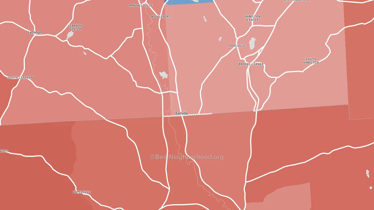 Earlville, NY block-group political-lean map