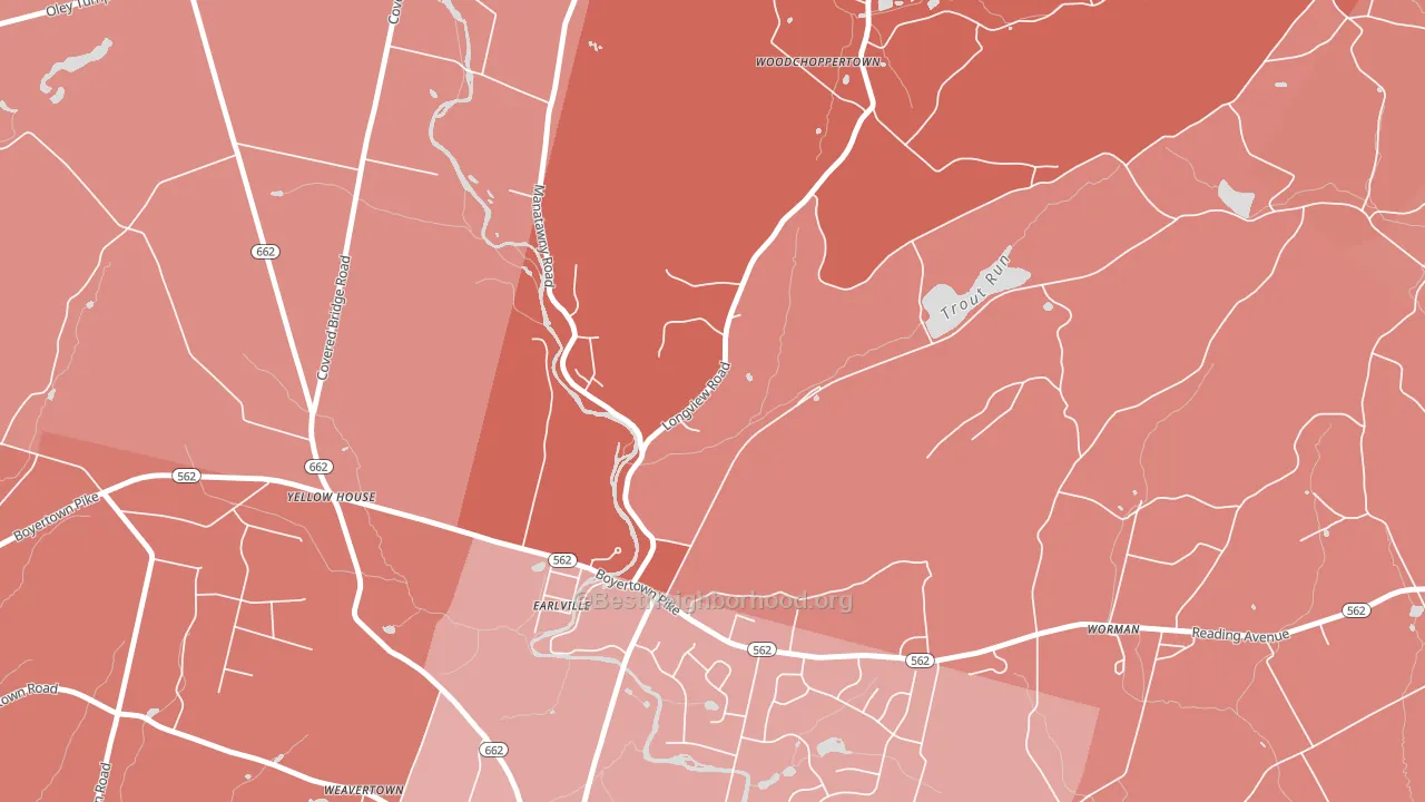 Earlville, PA block-group political-lean map