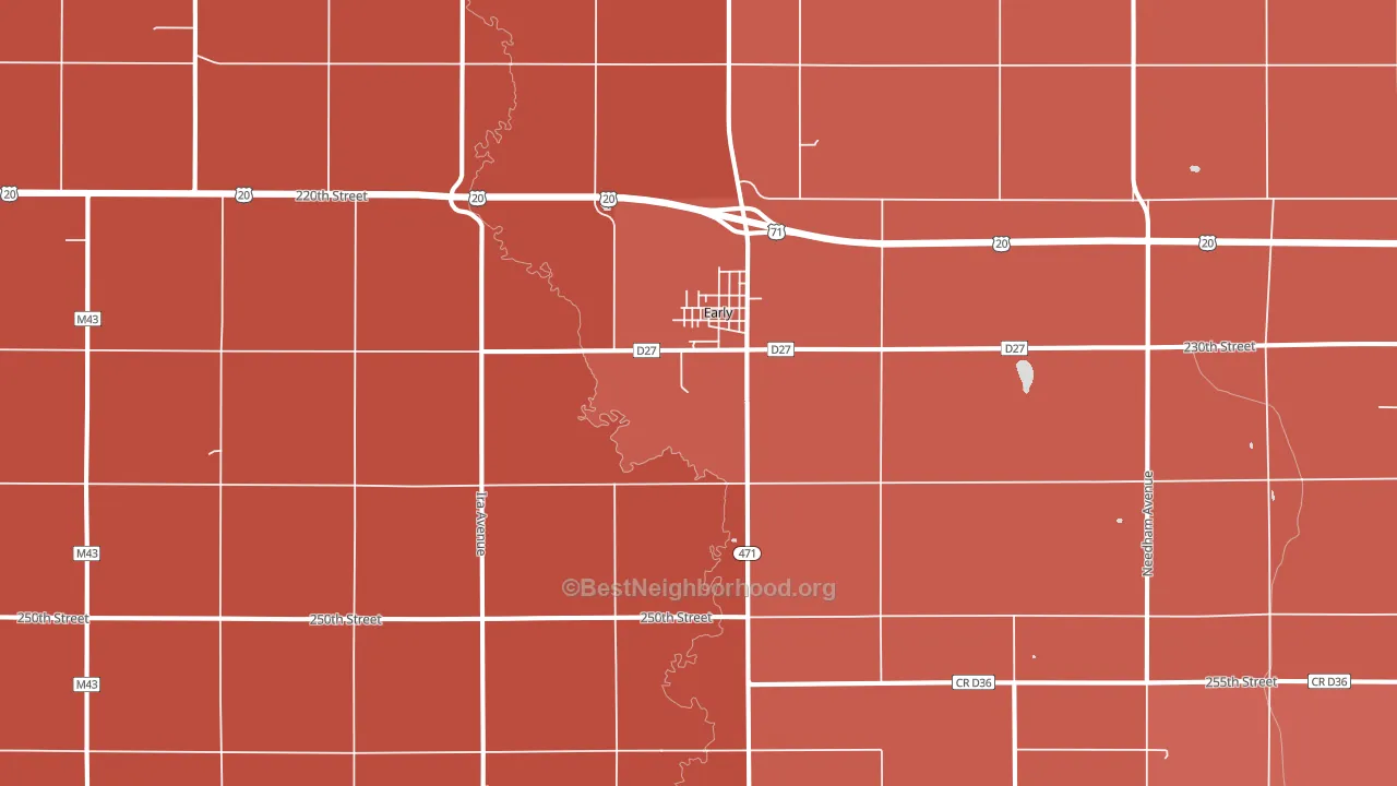 Early, IA block-group political-lean map