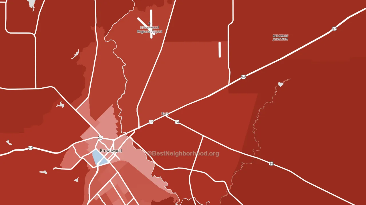 Early, TX block-group political-lean map