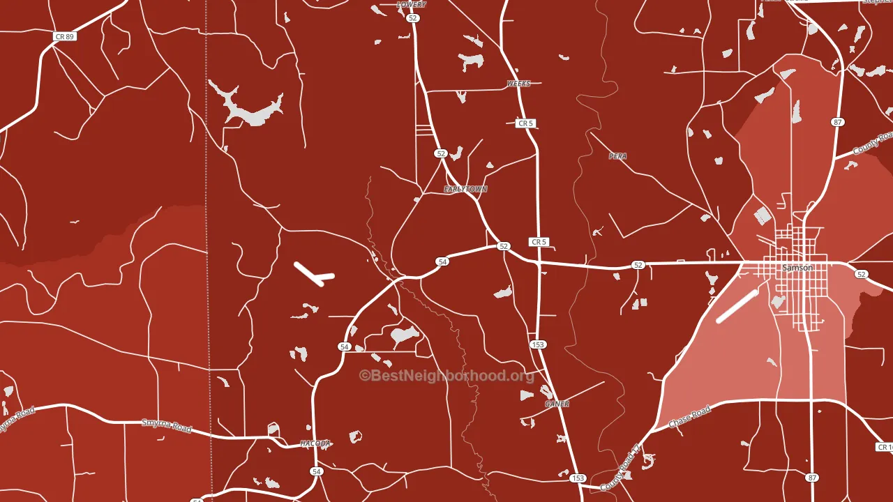 Earlytown, AL block-group political-lean map