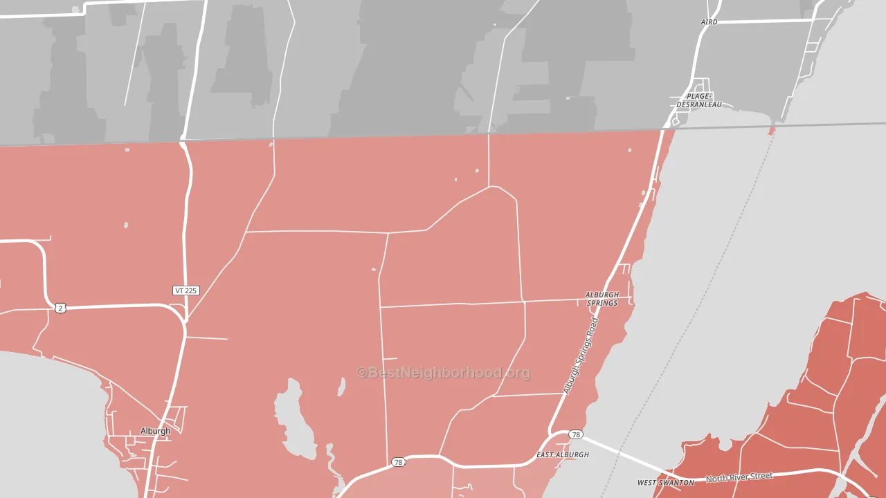East Alburg, VT block-group political-lean map