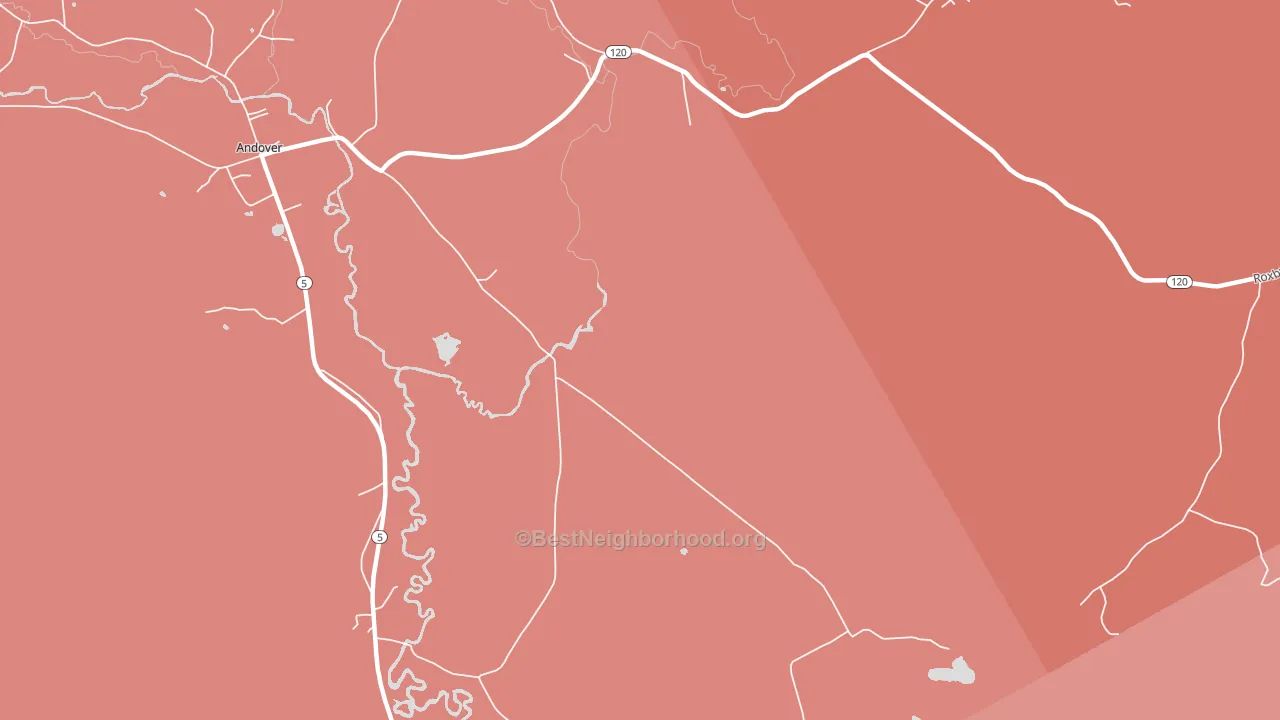 East Andover, ME block-group political-lean map