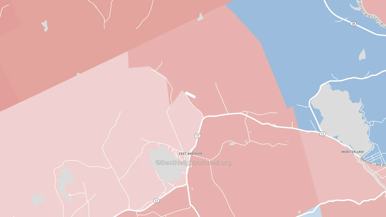 East Andover, NH block-group political-lean map