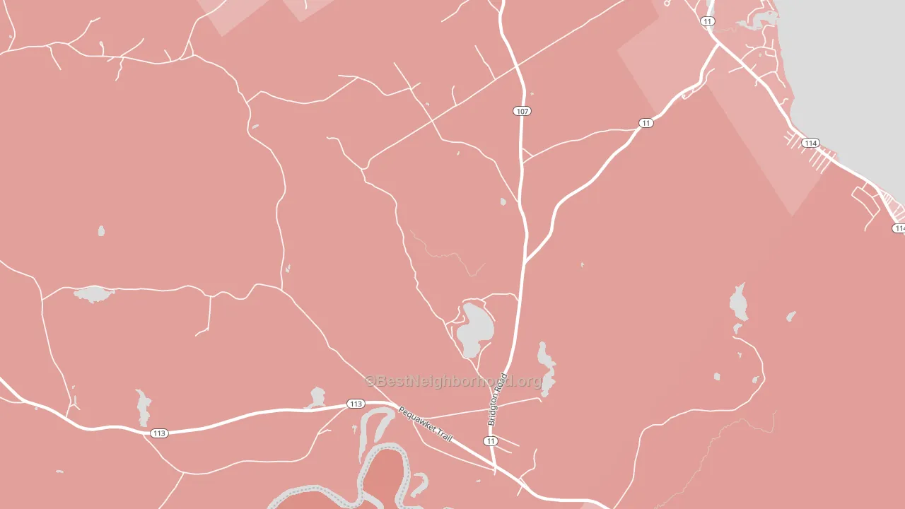 East Baldwin, ME block-group political-lean map