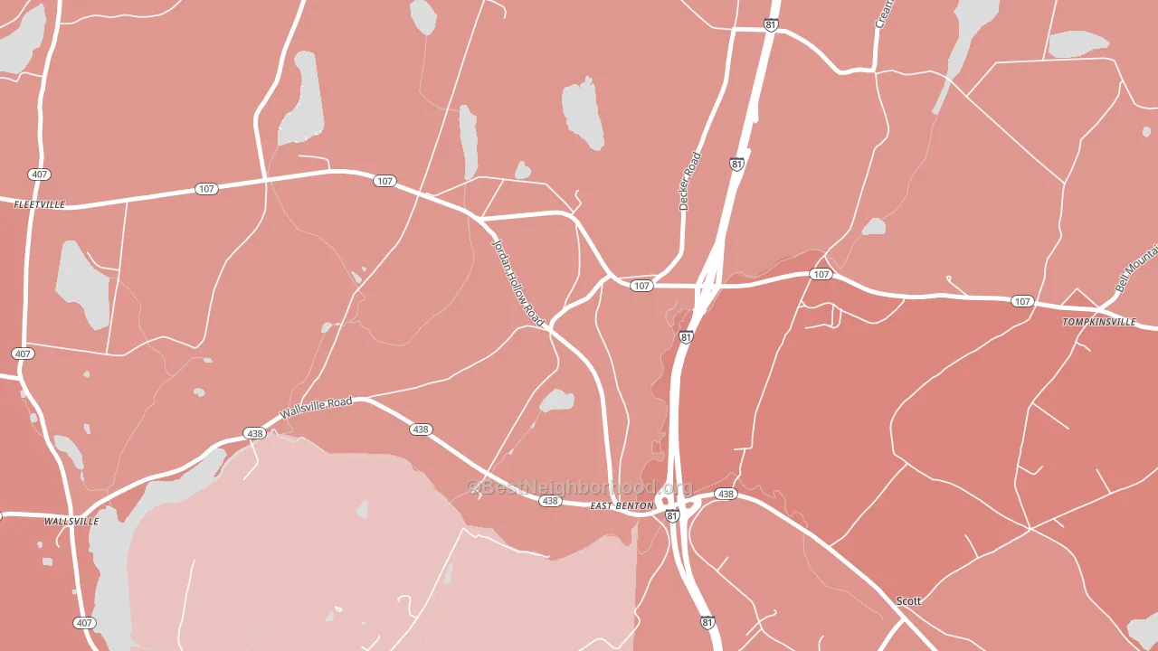 East Benton, PA block-group political-lean map