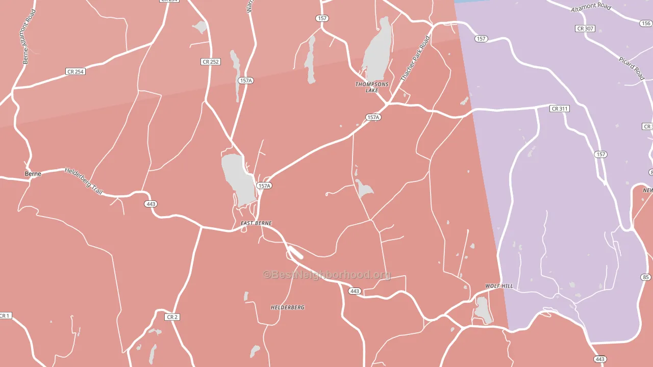 East Berne, NY block-group political-lean map