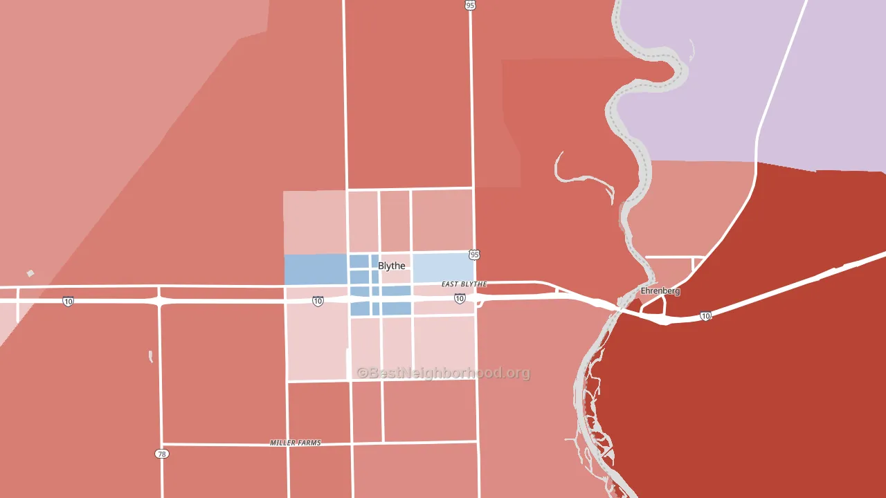 East Blythe, CA block-group political-lean map