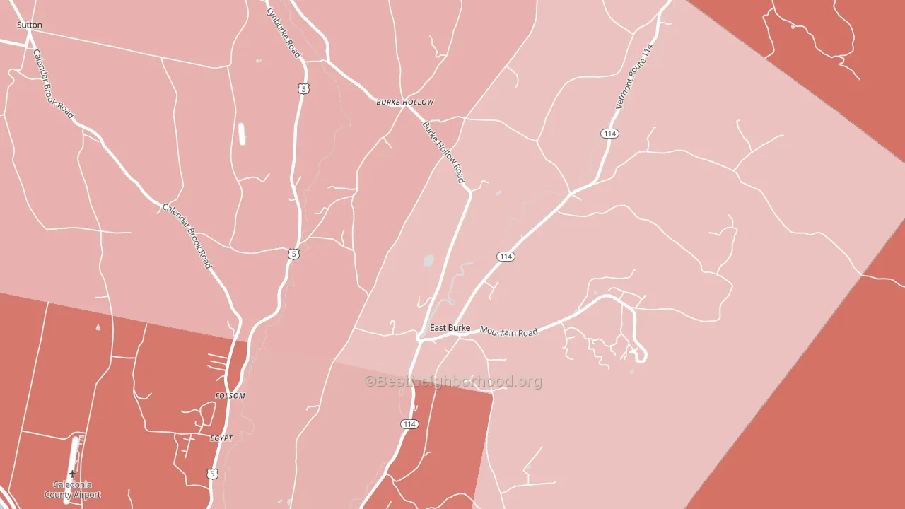 East Burke, VT block-group political-lean map