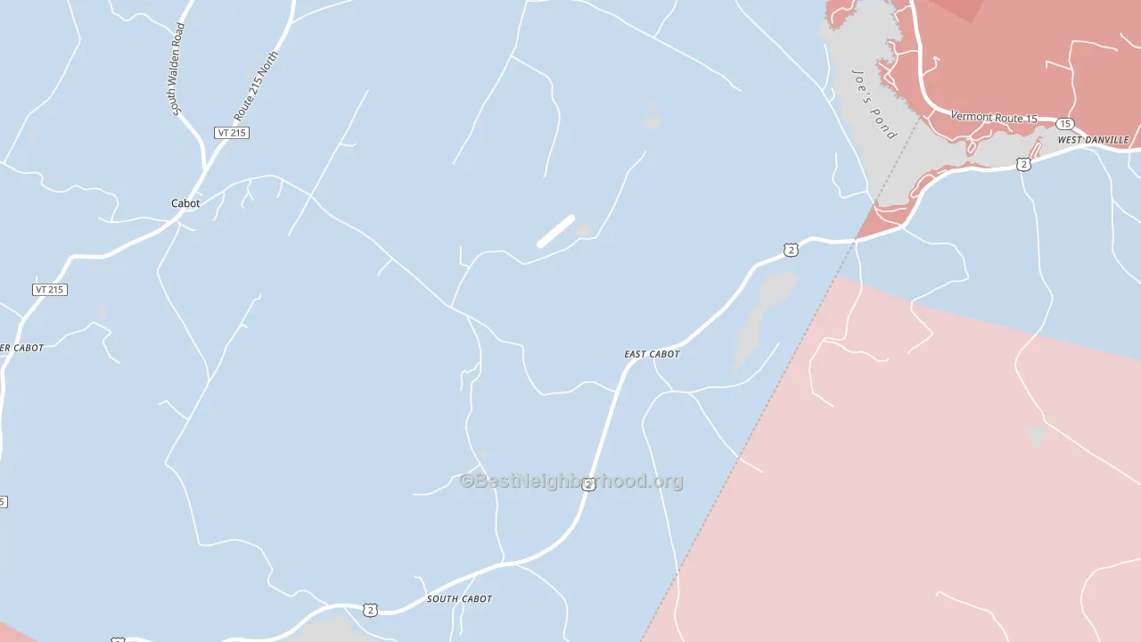 East Cabot, VT block-group political-lean map