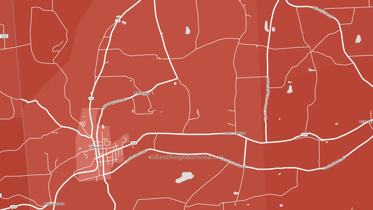 East Canton, PA block-group political-lean map
