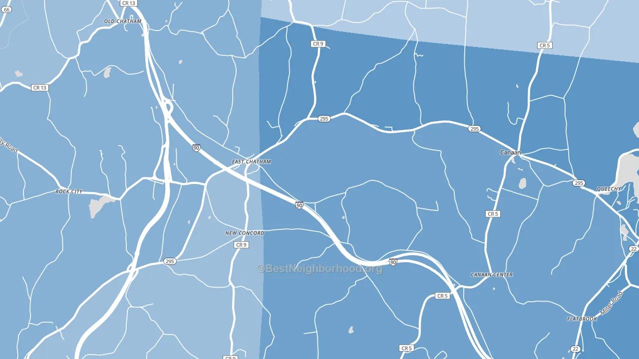 East Chatham, NY block-group political-lean map