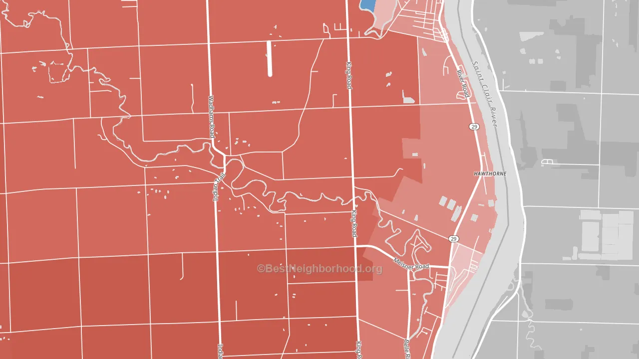 East China, MI block-group political-lean map