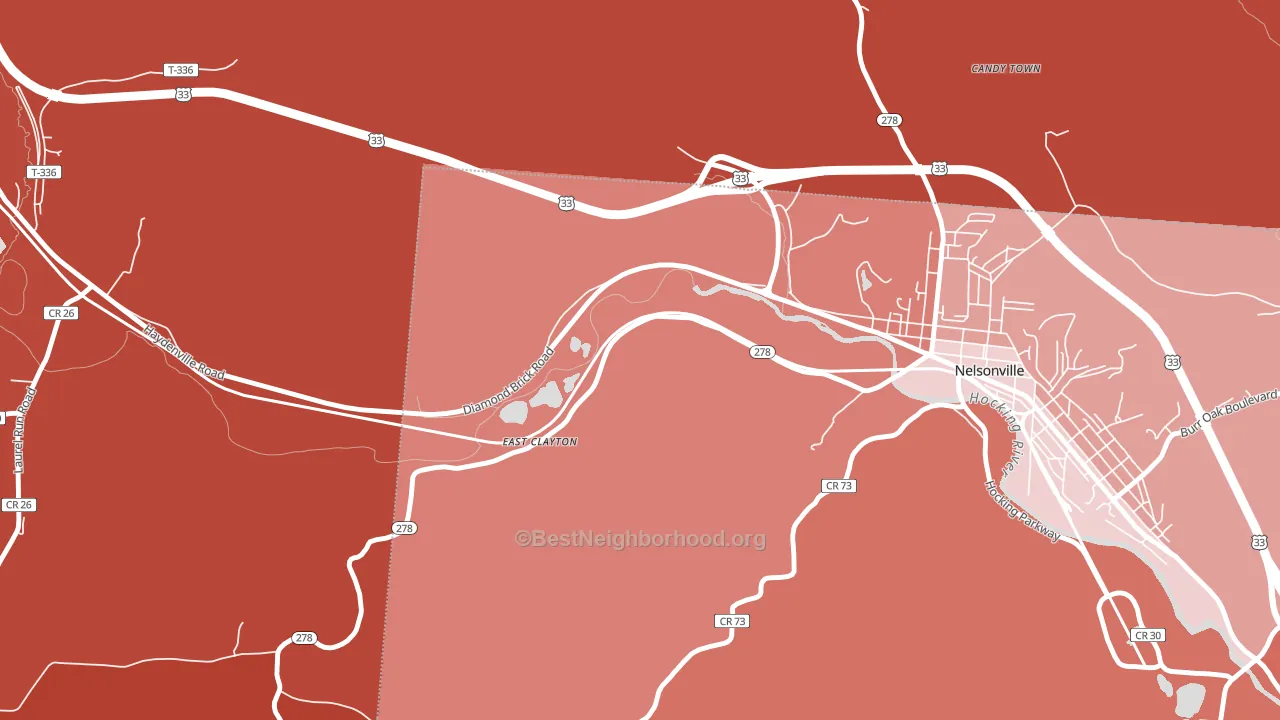 East Clayton, OH block-group political-lean map