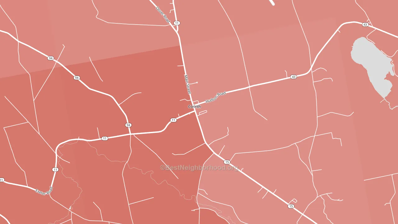 East Corinth, ME block-group political-lean map