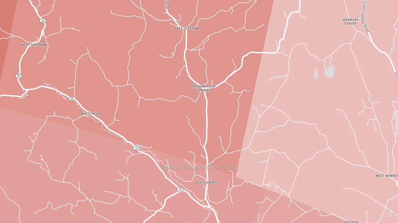 East Corinth, VT block-group political-lean map