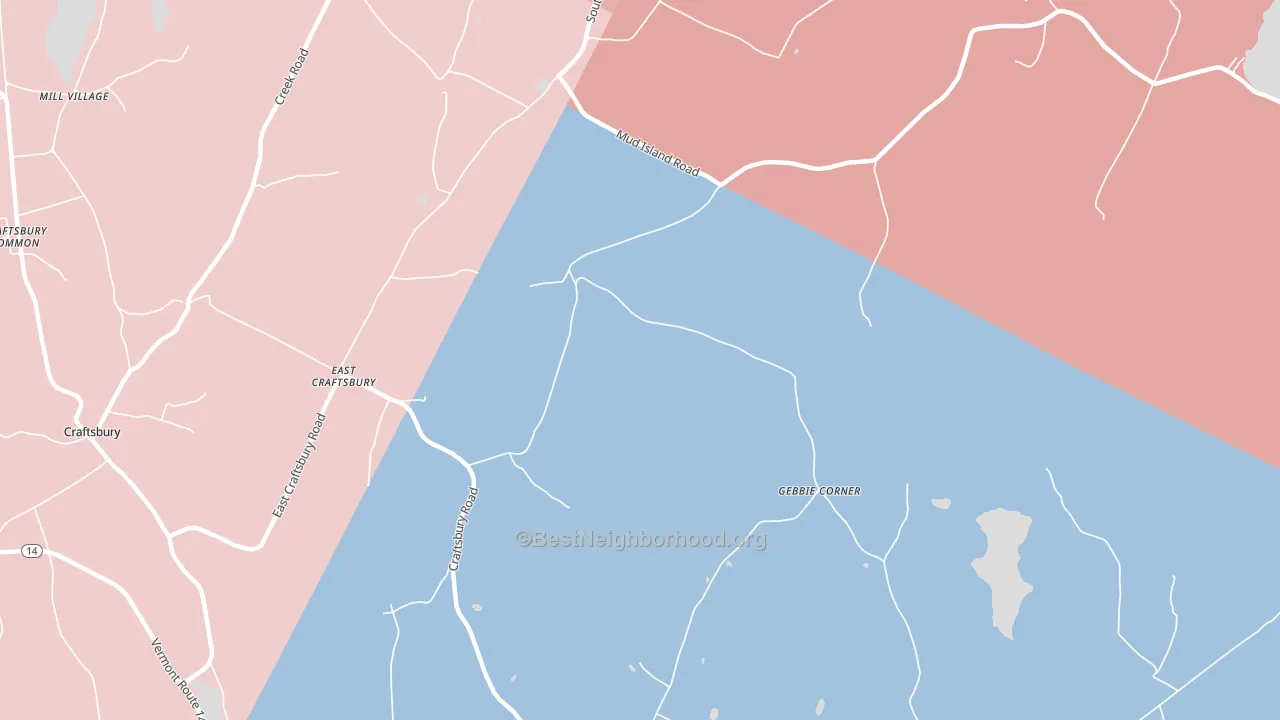 East Craftsbury, VT block-group political-lean map