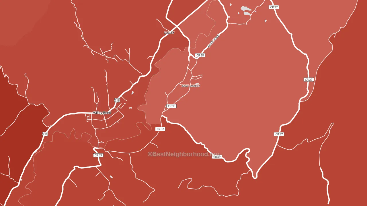 East Dailey, WV block-group political-lean map