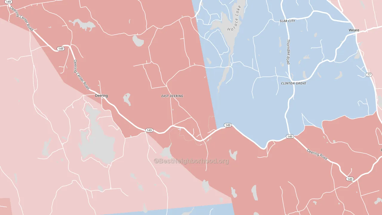 East Deering, NH block-group political-lean map