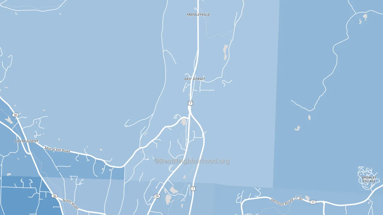 East Dorset, VT block-group political-lean map