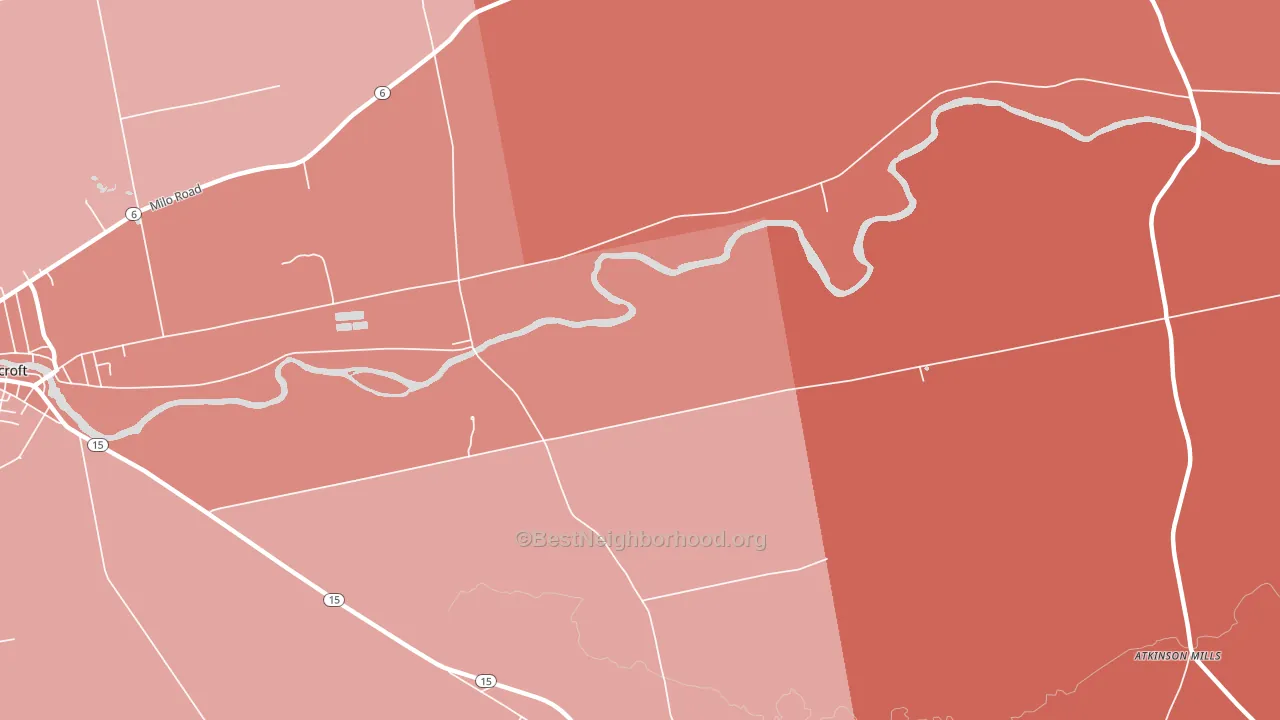 East Dover, ME block-group political-lean map