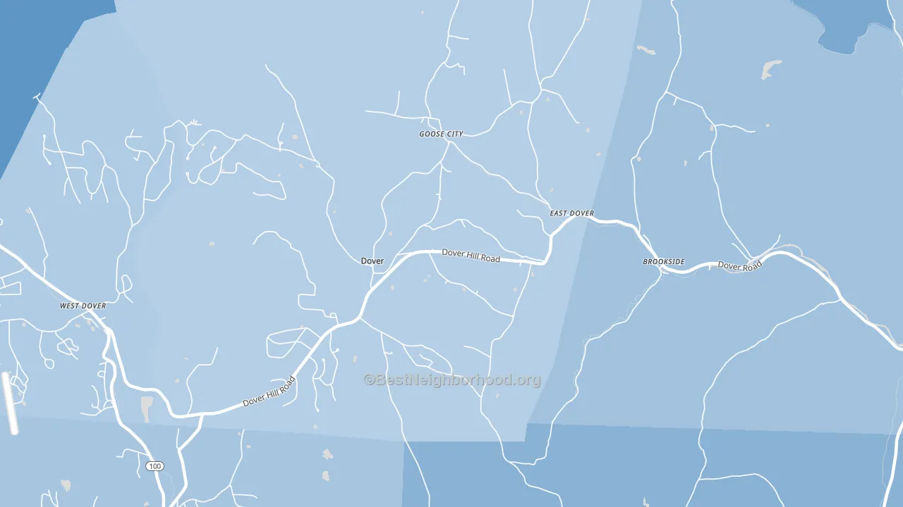East Dover, VT block-group political-lean map