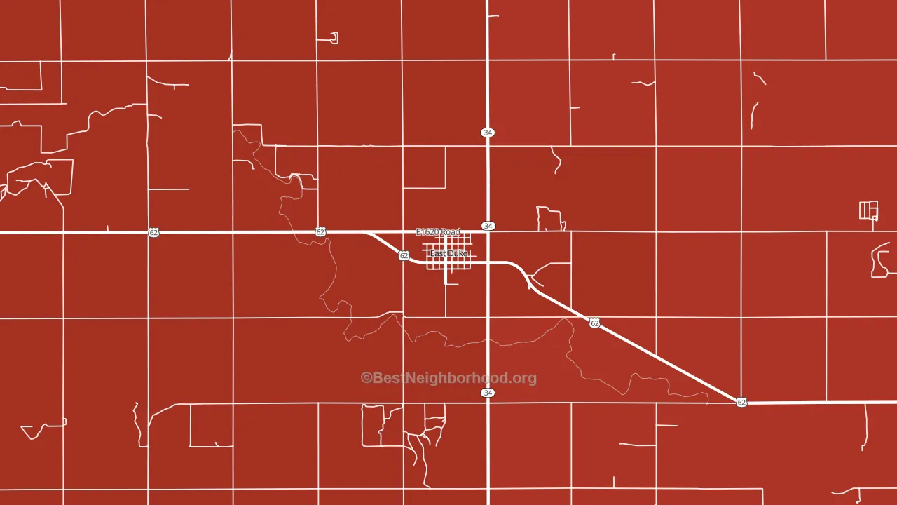East Duke, OK block-group political-lean map