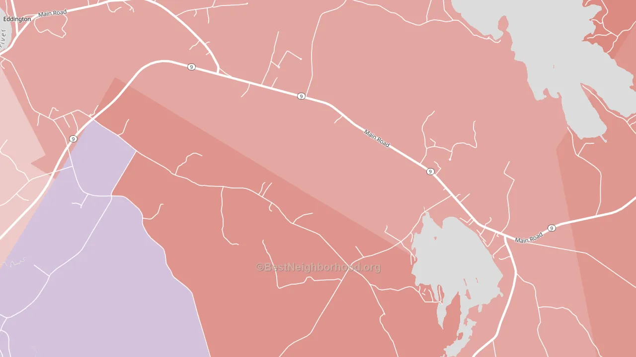 East Eddington, ME block-group political-lean map