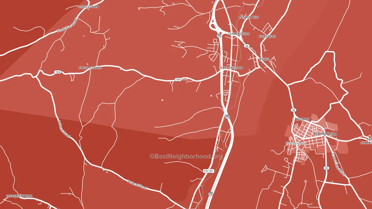 East Freedom, PA block-group political-lean map