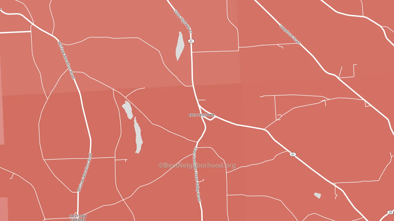 East Freetown, NY block-group political-lean map