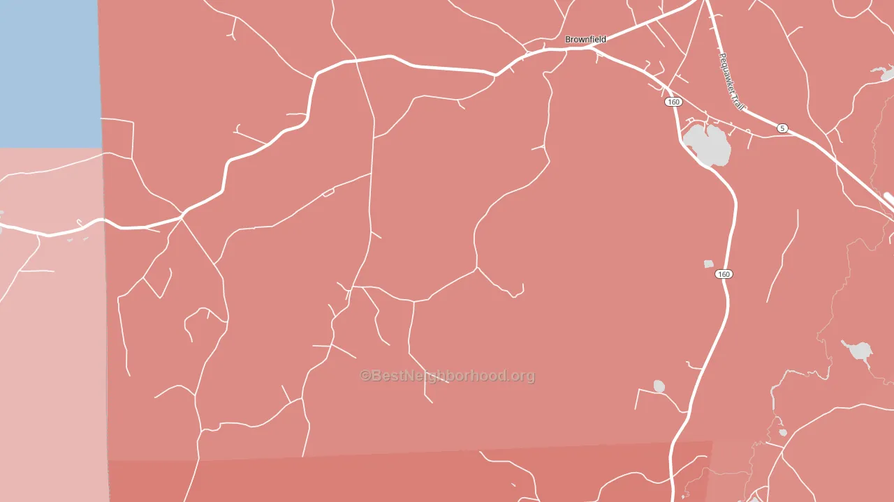 East Fryeburg, ME block-group political-lean map