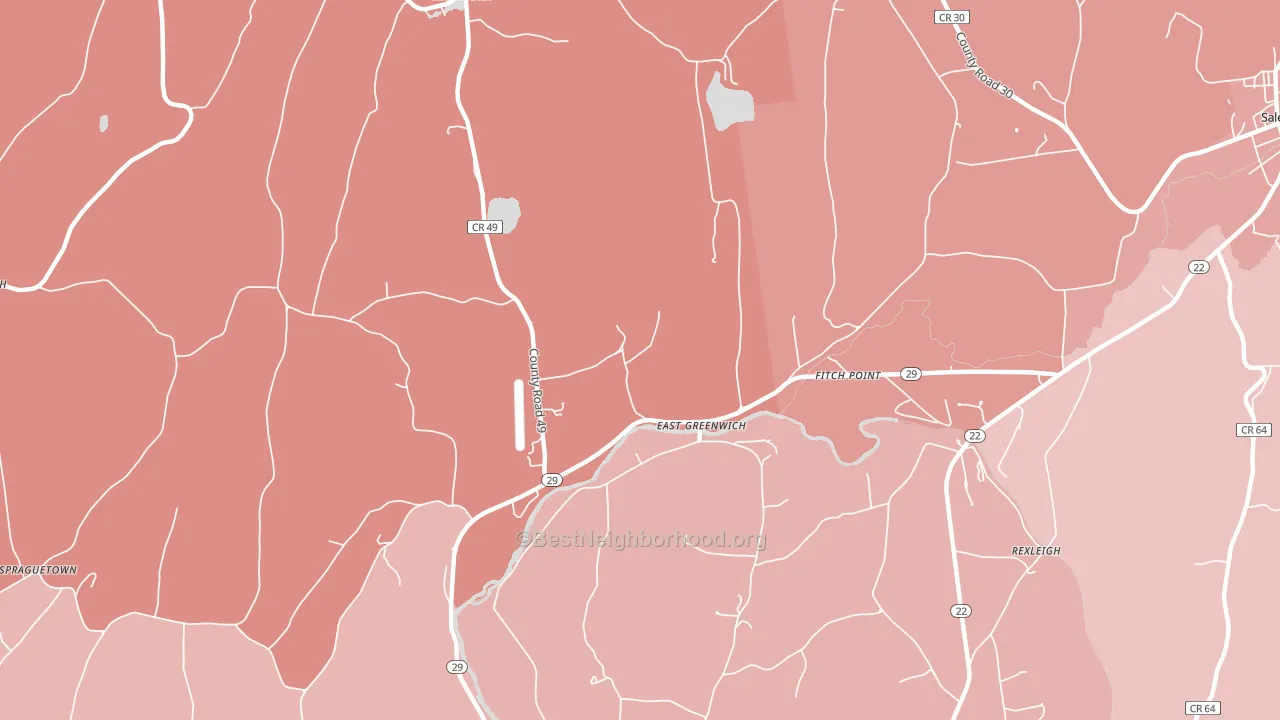 East Greenwich, NY block-group political-lean map
