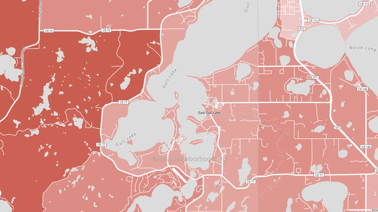 East Gull Lake, MN block-group political-lean map