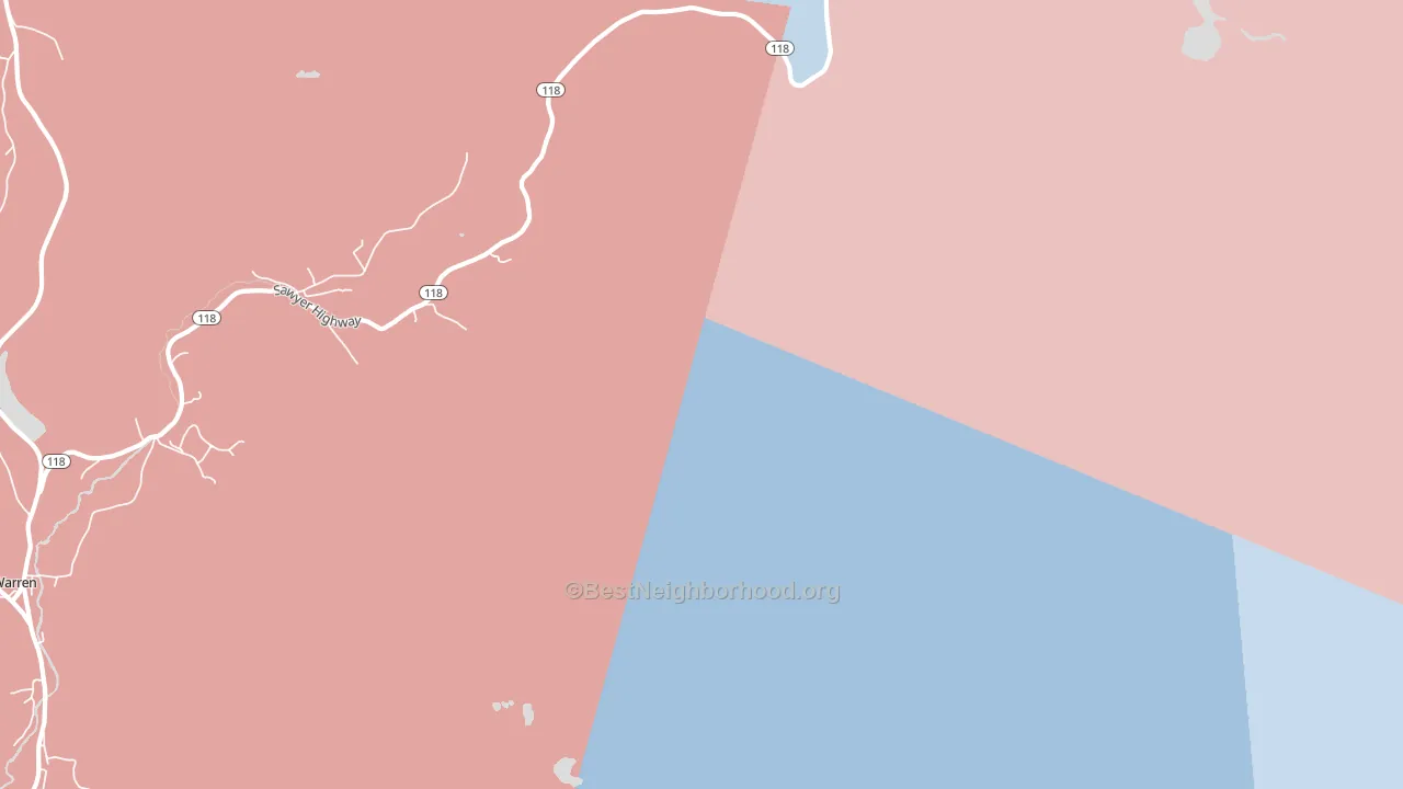 East Hebron, NH block-group political-lean map