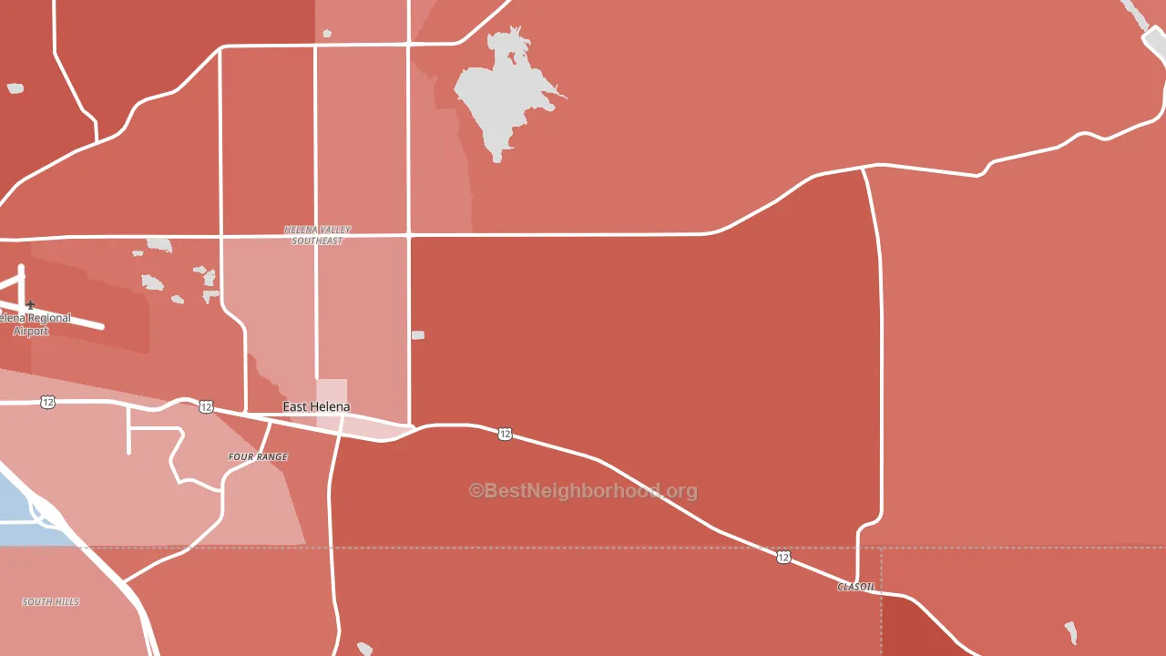 East Helena, MT block-group political-lean map