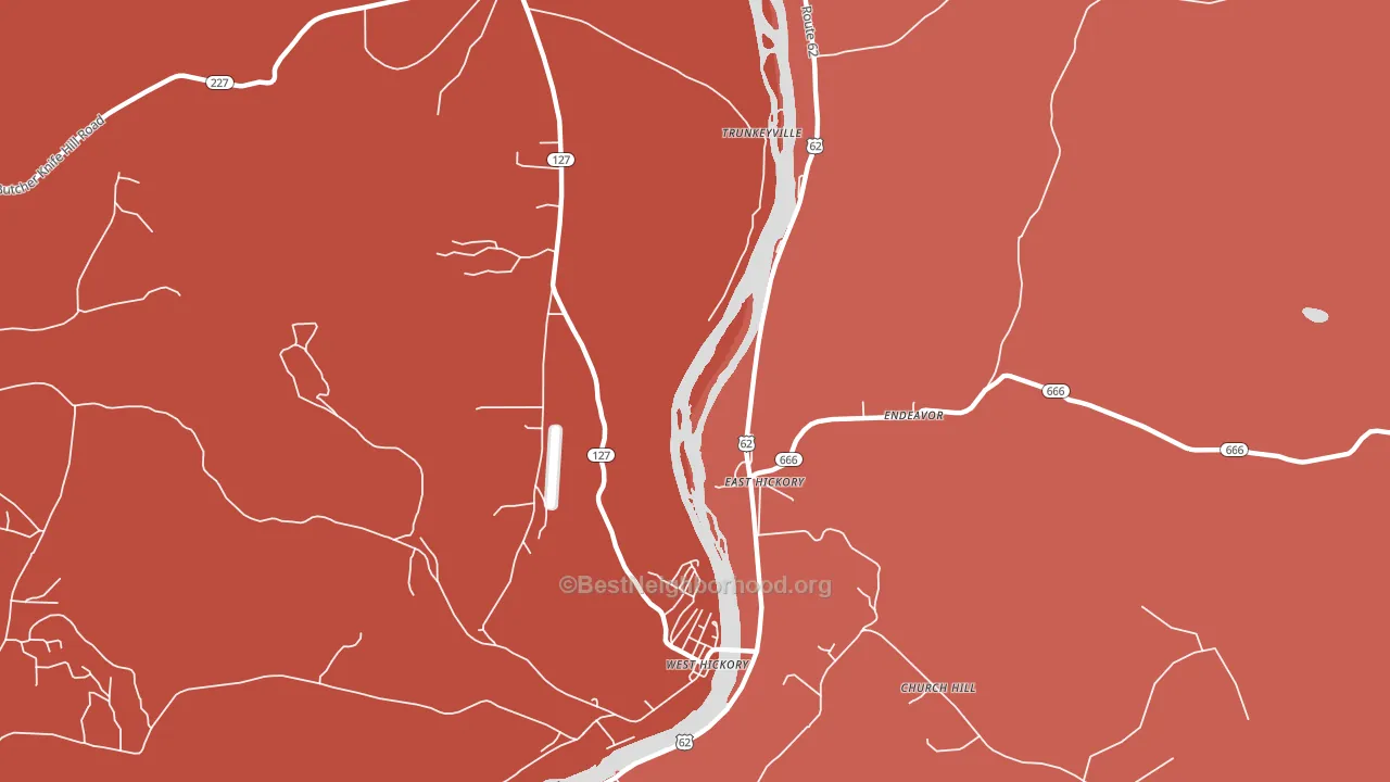 East Hickory, PA block-group political-lean map