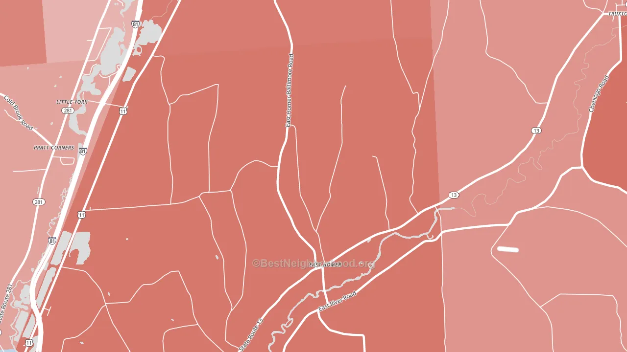 East Homer, NY block-group political-lean map