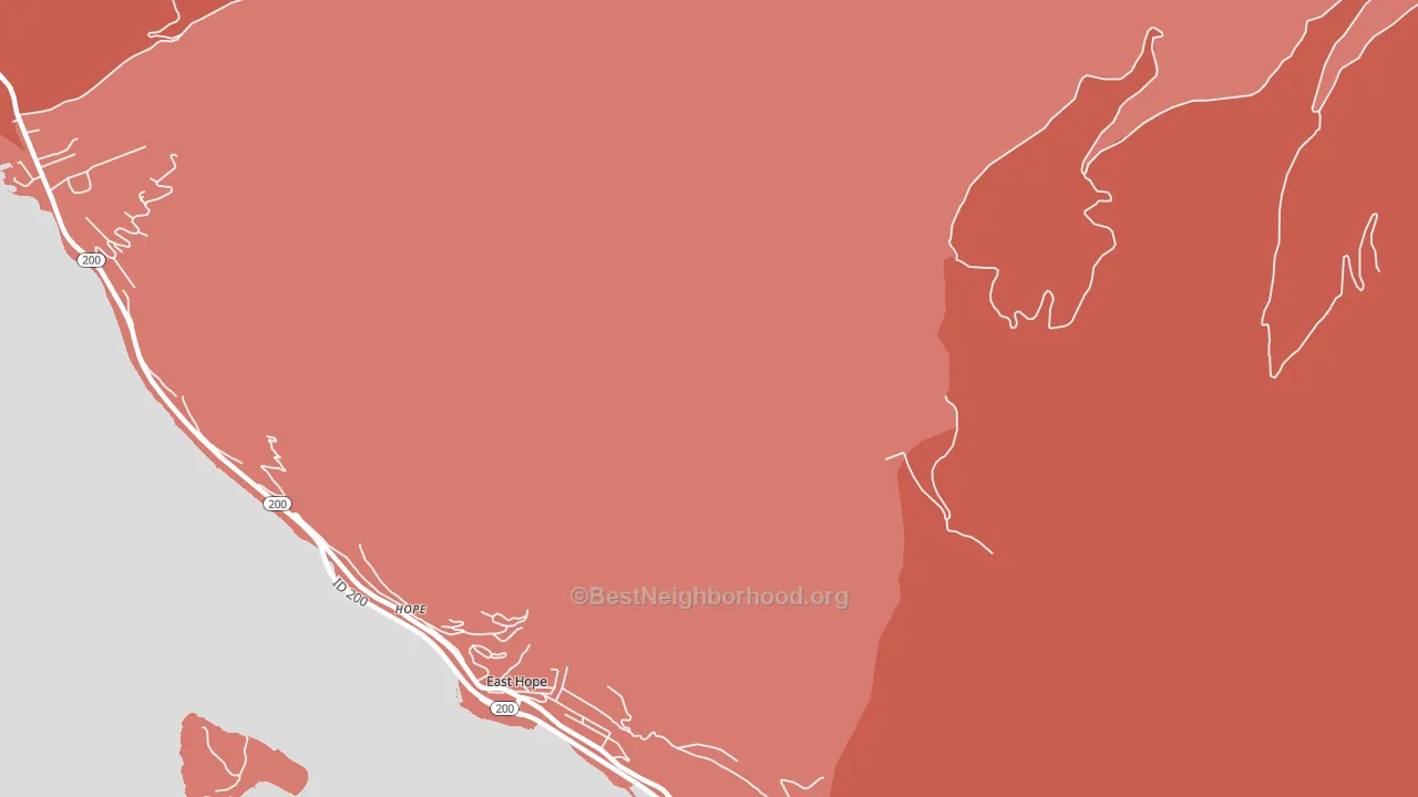 East Hope, ID block-group political-lean map