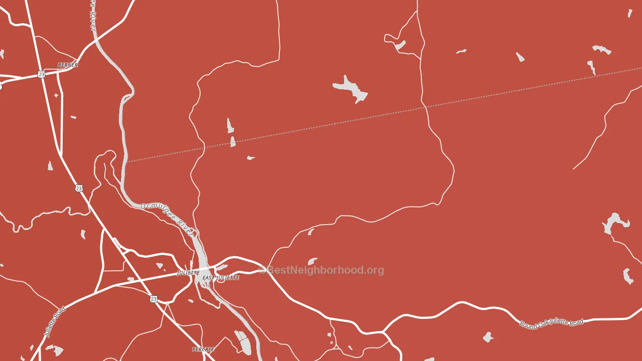 East Juliette, GA block-group political-lean map