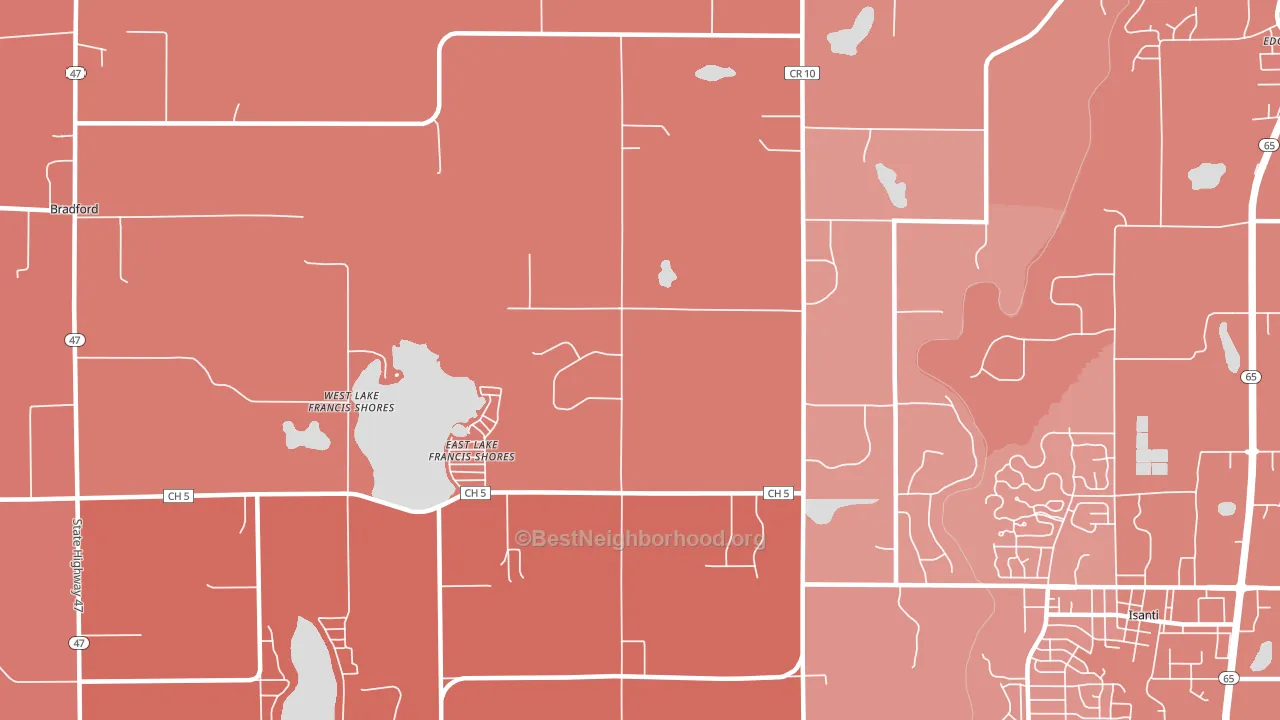 East Lake Francis Shores, MN block-group political-lean map