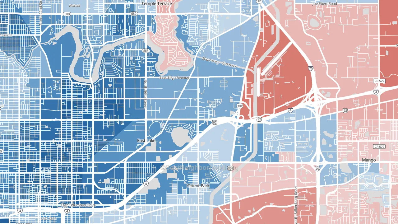 East Lake-Orient Park, FL block-group political-lean map