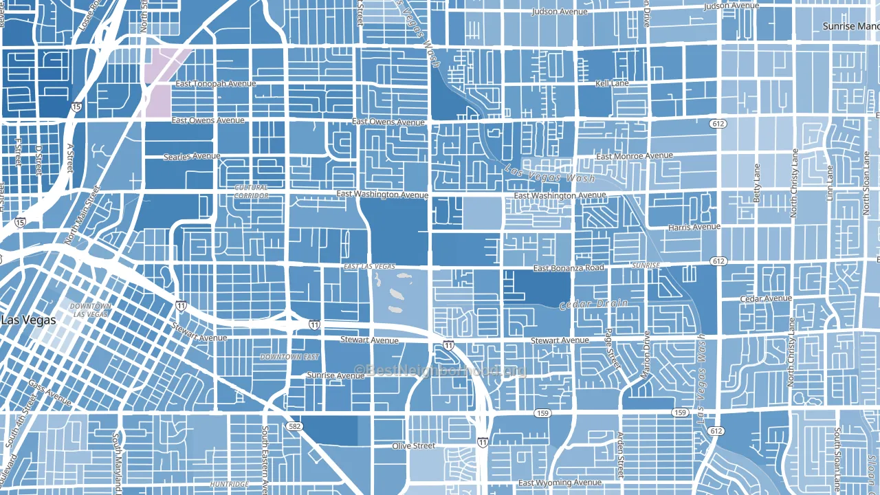 East Las Vegas, Las Vegas, NV block-group political-lean map