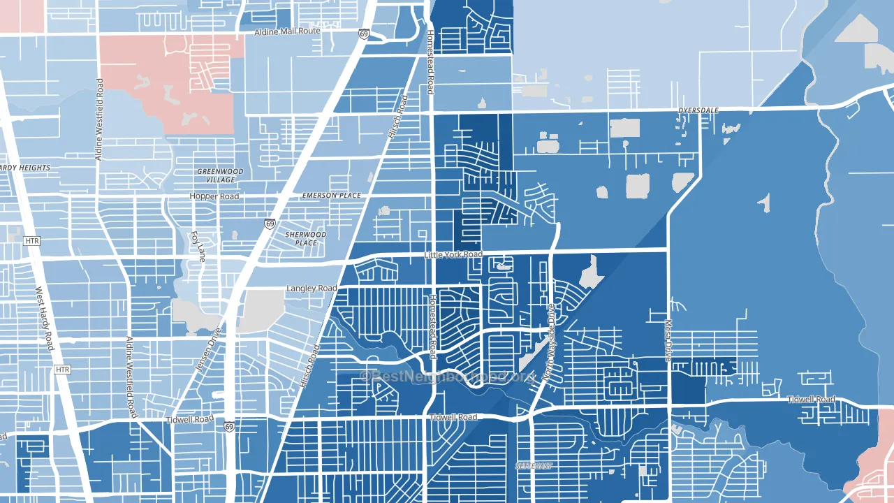 East Little York-Homestead, Houston, TX block-group political-lean map