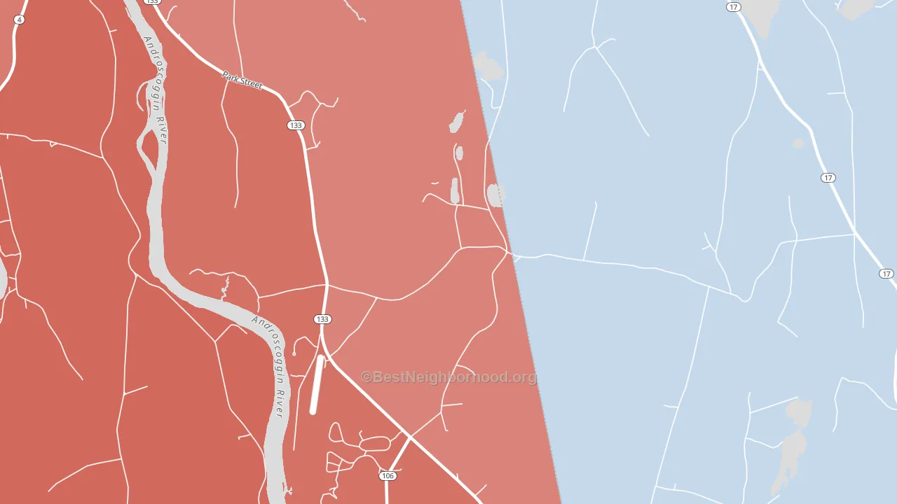 East Livermore, ME block-group political-lean map