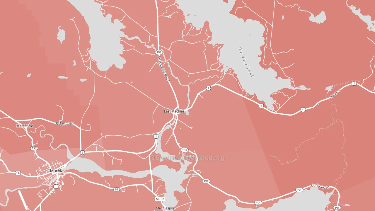 East Machias, ME block-group political-lean map