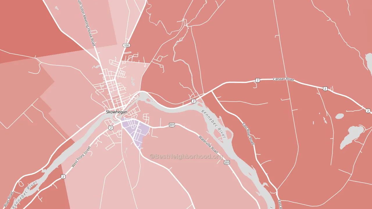 East Madison, ME block-group political-lean map