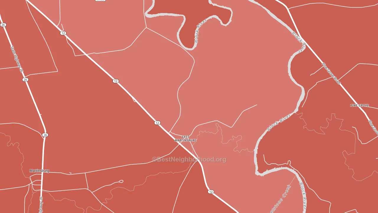 East Martinsburg, NY block-group political-lean map