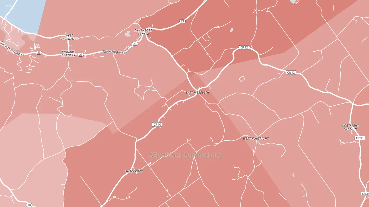 East Meredith, NY block-group political-lean map