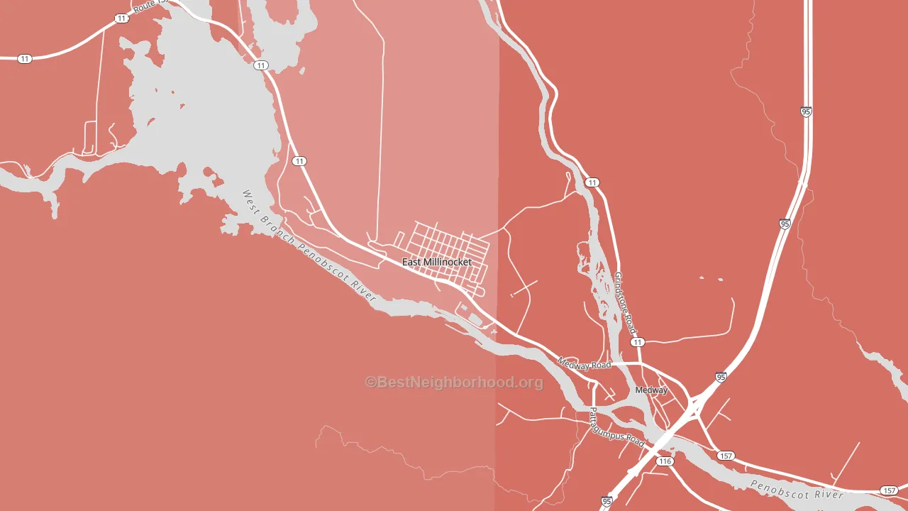 East Millinocket, ME block-group political-lean map