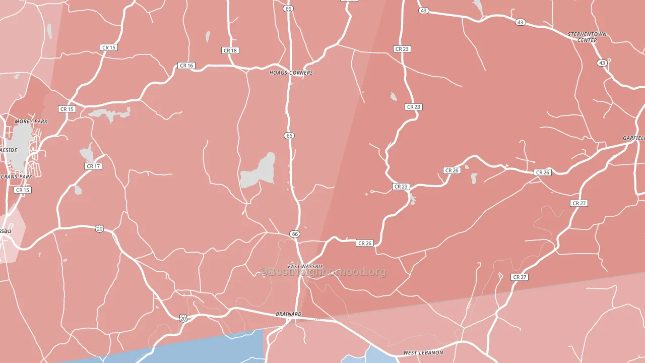 East Nassau, NY block-group political-lean map